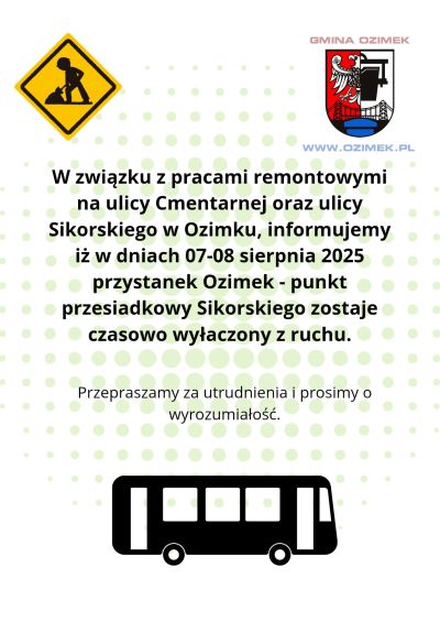 Czasowe zamknięcie przystanku